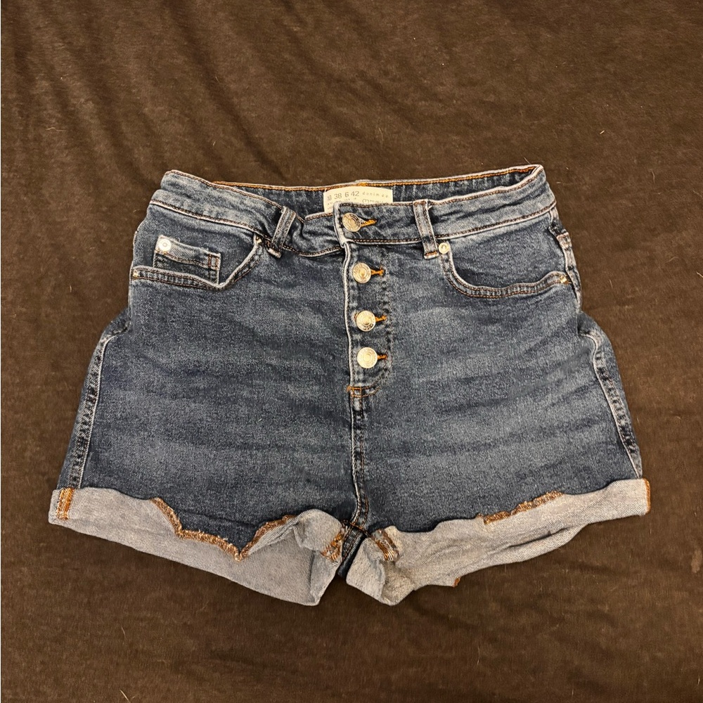 Primark Blue High Waist Denim Shorts